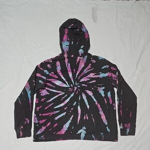 NOBO No Boundaries XXL 19 Gray, Tie-Dye Pullover Hoodie with Kangaroo Pocket